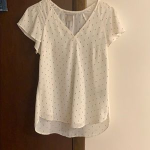 Business casual, White blouse with black spots